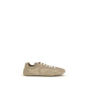 Prada Beige Lamb Ovis Aries Aries Athletic Women's Sneakers